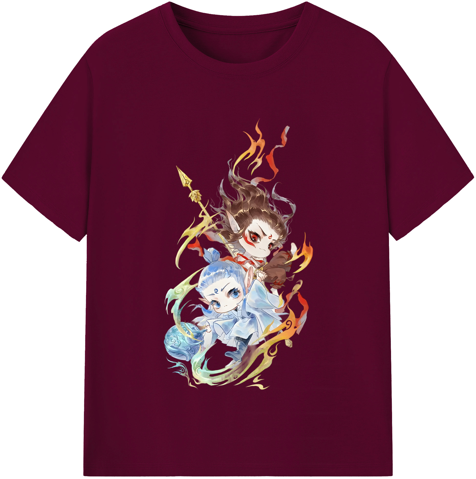（画像用） Ne Zha 2 ナタ 魔童の大暴れ レディースカジュアルプリントTシャツ（綿100％）